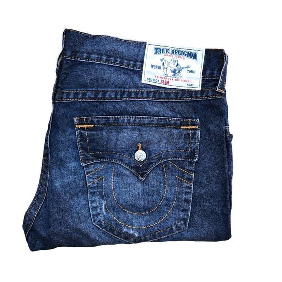 True Religion Jeans Size 42 SLIM Blue - Picture 1 of 7